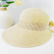 Summer Women's Wide Brim Bowknot All-Match woven Sun Hat