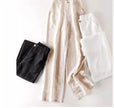 Casual Women's High Waist Cotton Linen Wide Leg Pants