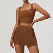 Tennis Skirt set Athletic Sports Workout Pleated Skort Outfit Women