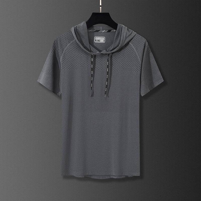 Quick-drying Hooded High Elastic Exercise Men's Workout Shirt