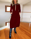 Long Sleeved Dress Women – High Waist Oversized Swing Maxi Dress