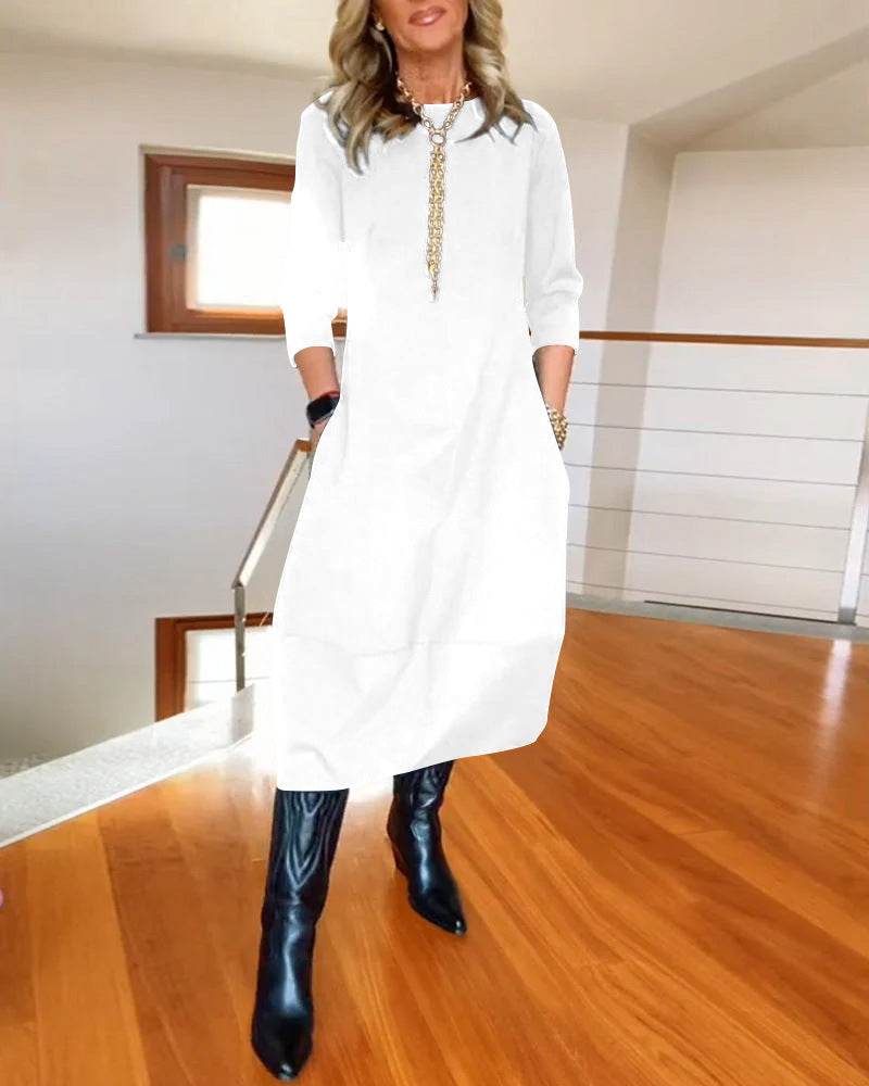 Long Sleeved Dress Women – High Waist Oversized Swing Maxi Dress