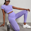 Women's 2-Piece Gym Set – High Waist Hip Lift Leggings & Crop Top Quick-Dry Yoga Workout Clothes