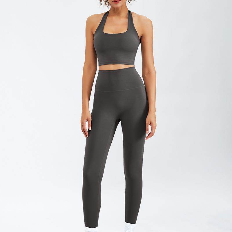 2pcs set Nude Feel Workout Outfit set Gym Clothes for women