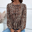 Casual Loose Lantern sleeve Buckle blouse Top For Women