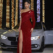 Elegant One shoulder Tassel Sequined Slit Long Evening Cocktail Party dress