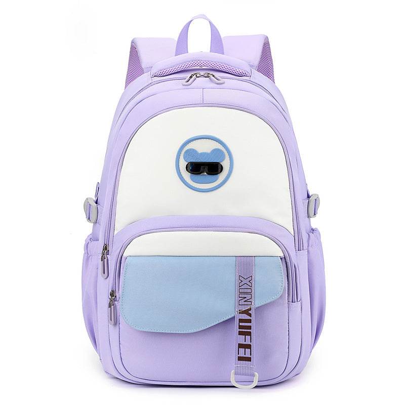 Girls' Portable Burden-Relief School Backpack – Lightweight Nylon Bag | Pink, Blue, Black