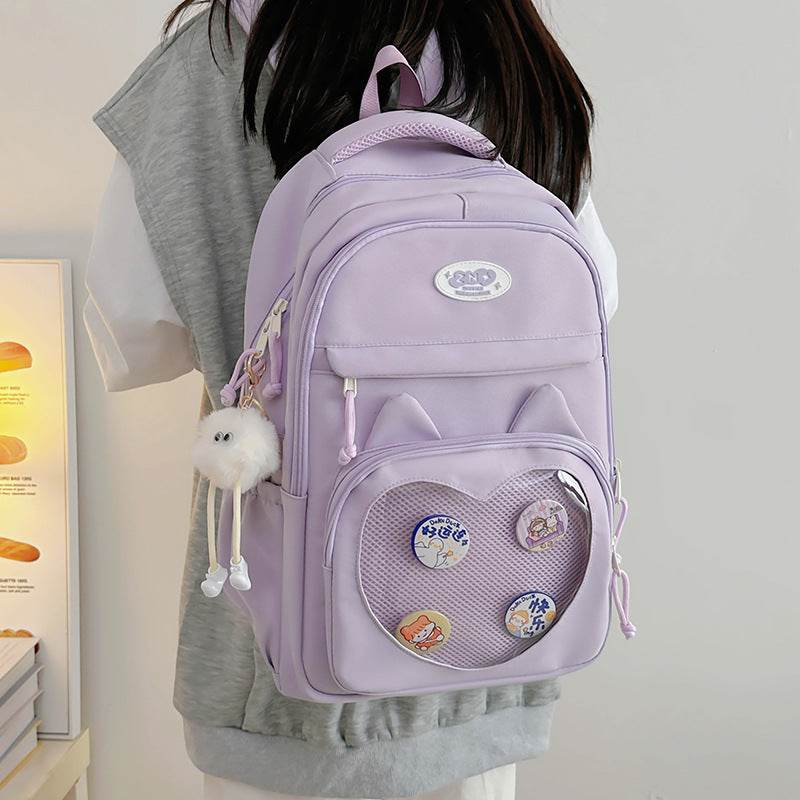 Large Capacity Kids School Backpack – Nylon Bookbag for Primary Students | Pink, Blue, Black