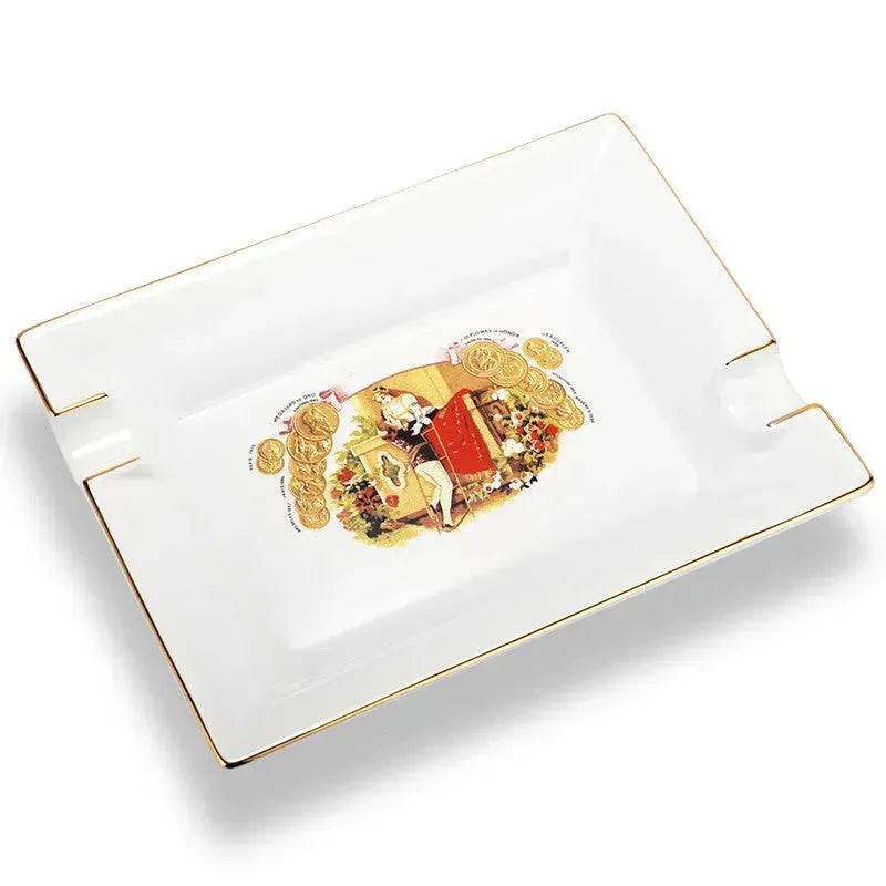 Luxury Ceramics Double slots Cigar Ashtray