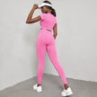 Women's 2-Piece Gym Set – High Waist Hip Lift Leggings & Crop Top Quick-Dry Yoga Workout Clothes