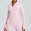 Autumn Winter Long Sleeve Zipper Slim fit Workout Top for women