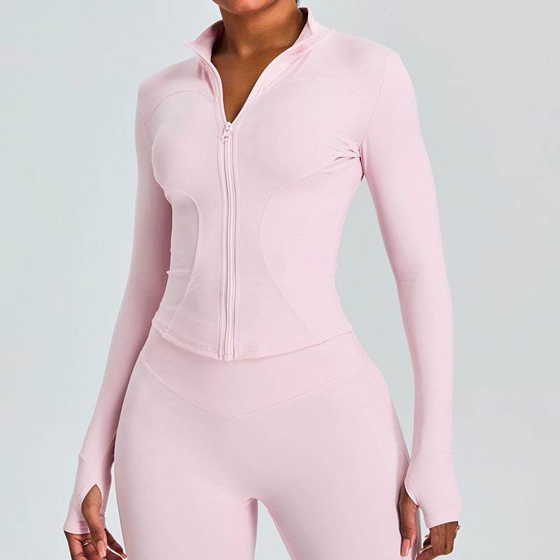 Autumn Winter Long Sleeve Zipper Slim fit Workout Top for women