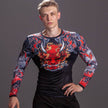 Printed Long Sleeve Fitness Top for Men Exercise Gym shirt