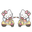 Hello Kitty on Scooter Vinyl Sticker (1 Piece)