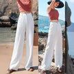 Casual Women's High Waist Cotton Linen Wide Leg Pants