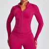 Autumn Winter Long Sleeve Zipper Slim fit Workout Top for women