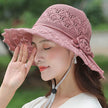 New Summer Outdoor Sunshade UV Protection Wide Brim Crotchet Sun Hat with neck flap for women