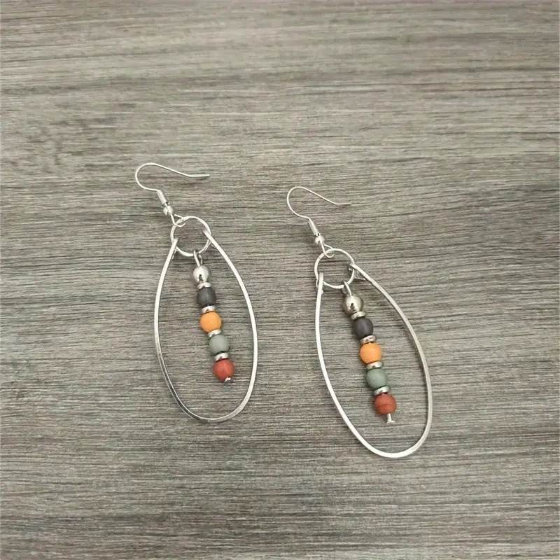 Turquoise Beaded Bohemian Vintage Earrings