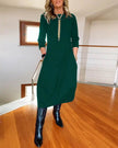 Long Sleeved Dress Women – High Waist Oversized Swing Maxi Dress