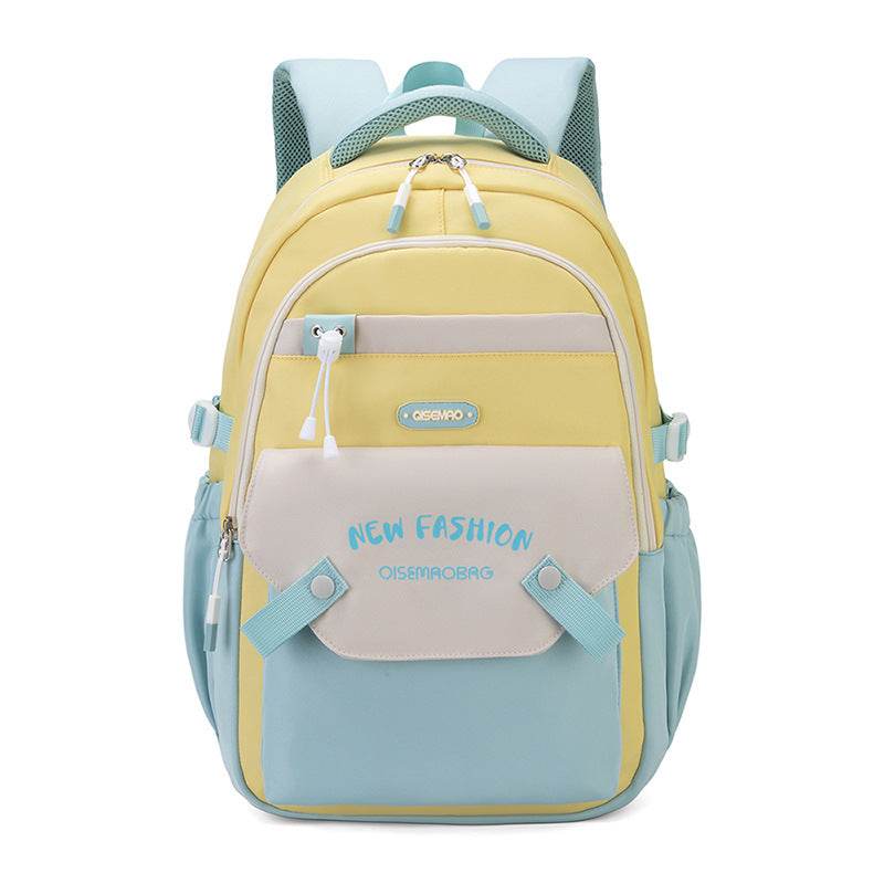 Colorful Contrast Schoolbag – Trendy Backpack for Students