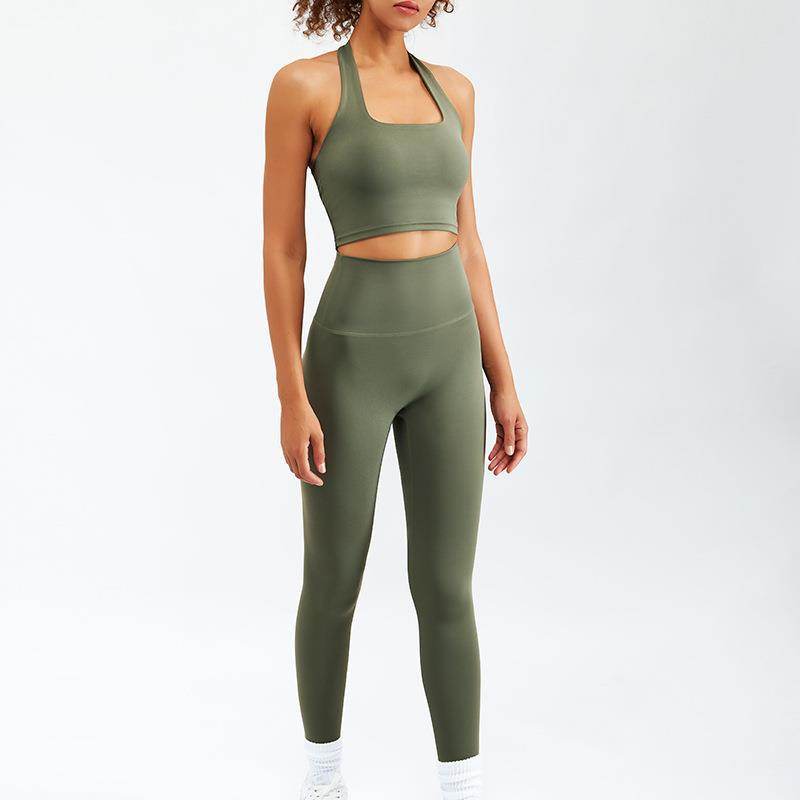 2pcs set Nude Feel Workout Outfit set Gym Clothes for women