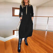 Long Sleeved Dress Women – High Waist Oversized Swing Maxi Dress