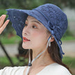 New Summer Outdoor Sunshade UV Protection Wide Brim Crotchet Sun Hat with neck flap for women