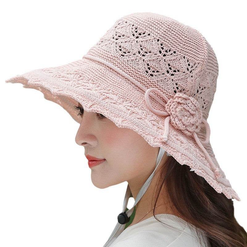 New Summer Outdoor Sunshade UV Protection Wide Brim Crotchet Sun Hat with neck flap for women