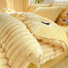 Rabbit Plush Four-piece Set Thickened Milk Fiber Sheets Coral Fleece Duvet Cover