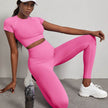 Women's 2-Piece Gym Set – High Waist Hip Lift Leggings & Crop Top Quick-Dry Yoga Workout Clothes