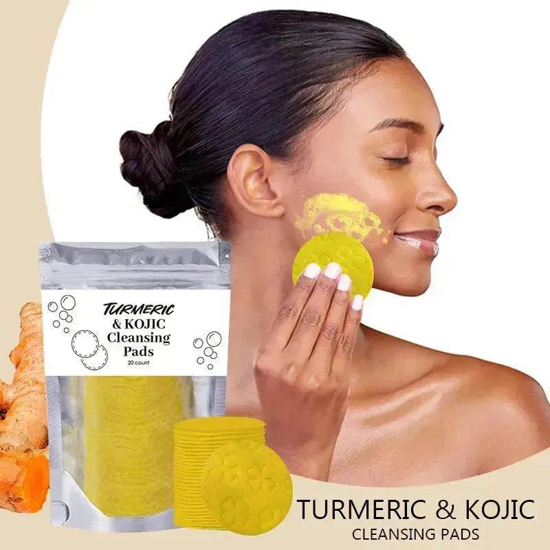 Facial Exfoliating Sponges with Turmeric & Kojic Acid – Oil Control & Dead Skin Removal
