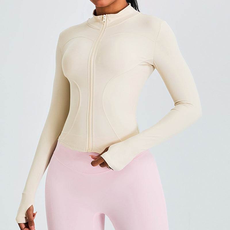 Autumn Winter Long Sleeve Zipper Slim fit Workout Top for women