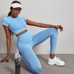 Women's 2-Piece Gym Set – High Waist Hip Lift Leggings & Crop Top Quick-Dry Yoga Workout Clothes