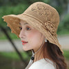 New Summer Outdoor Sunshade UV Protection Wide Brim Crotchet Sun Hat with neck flap for women