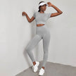 Women's 2-Piece Gym Set – High Waist Hip Lift Leggings & Crop Top Quick-Dry Yoga Workout Clothes