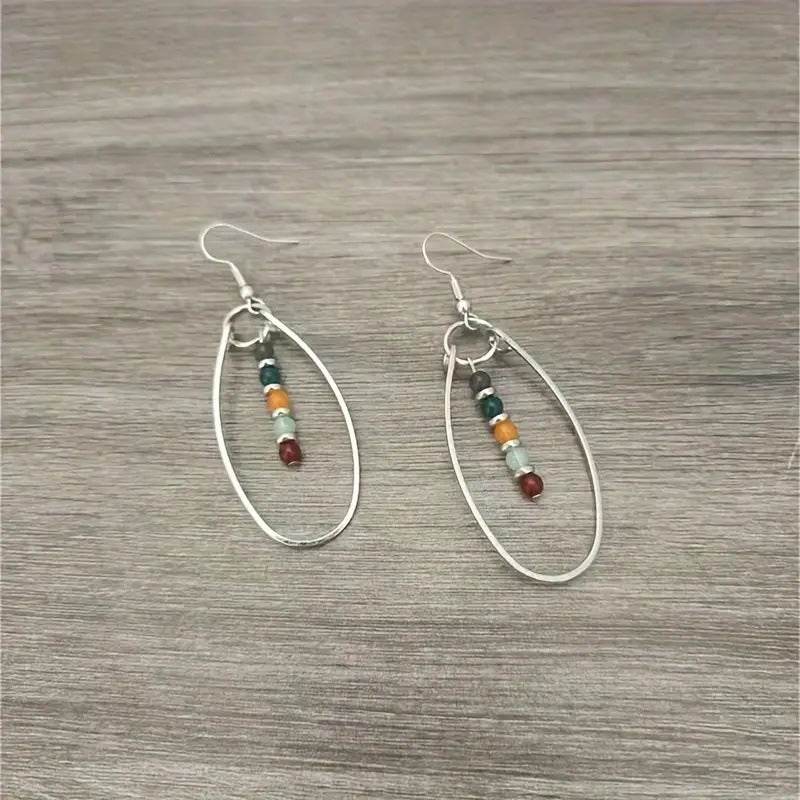 Turquoise Beaded Bohemian Vintage Earrings