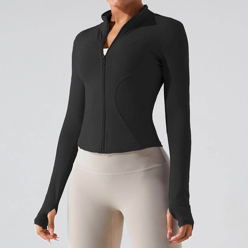 Autumn Winter Long Sleeve Zipper Slim fit Workout Top for women