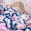 Girls Puff Sleeve Flower Printed Mesh Dress Baby girl dress gown