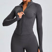 Autumn Winter Long Sleeve Zipper Slim fit Workout Top for women