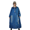 Loose-fitting Casual Round-neck Long-sleeved Oversized Long Denim Dress