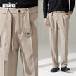 Detachable Belt Draping Wide-leg Suit Chinos Trouser For Men