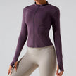 Autumn Winter Long Sleeve Zipper Slim fit Workout Top for women