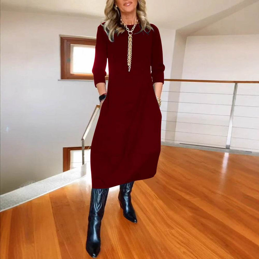 Long Sleeved Dress Women – High Waist Oversized Swing Maxi Dress