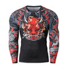 Printed Long Sleeve Fitness Top for Men Exercise Gym shirt
