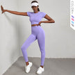 Women's 2-Piece Gym Set – High Waist Hip Lift Leggings & Crop Top Quick-Dry Yoga Workout Clothes