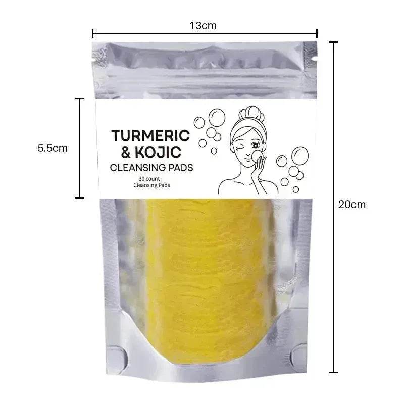 Facial Exfoliating Sponges with Turmeric & Kojic Acid – Oil Control & Dead Skin Removal