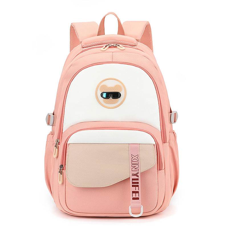 Girls' Portable Burden-Relief School Backpack – Lightweight Nylon Bag | Pink, Blue, Black