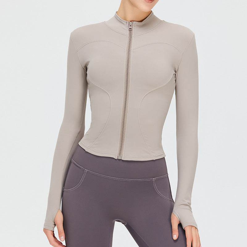 Autumn Winter Long Sleeve Zipper Slim fit Workout Top for women