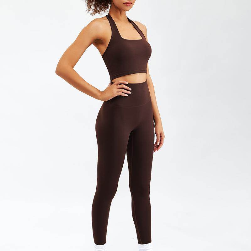 2pcs set Nude Feel Workout Outfit set Gym Clothes for women