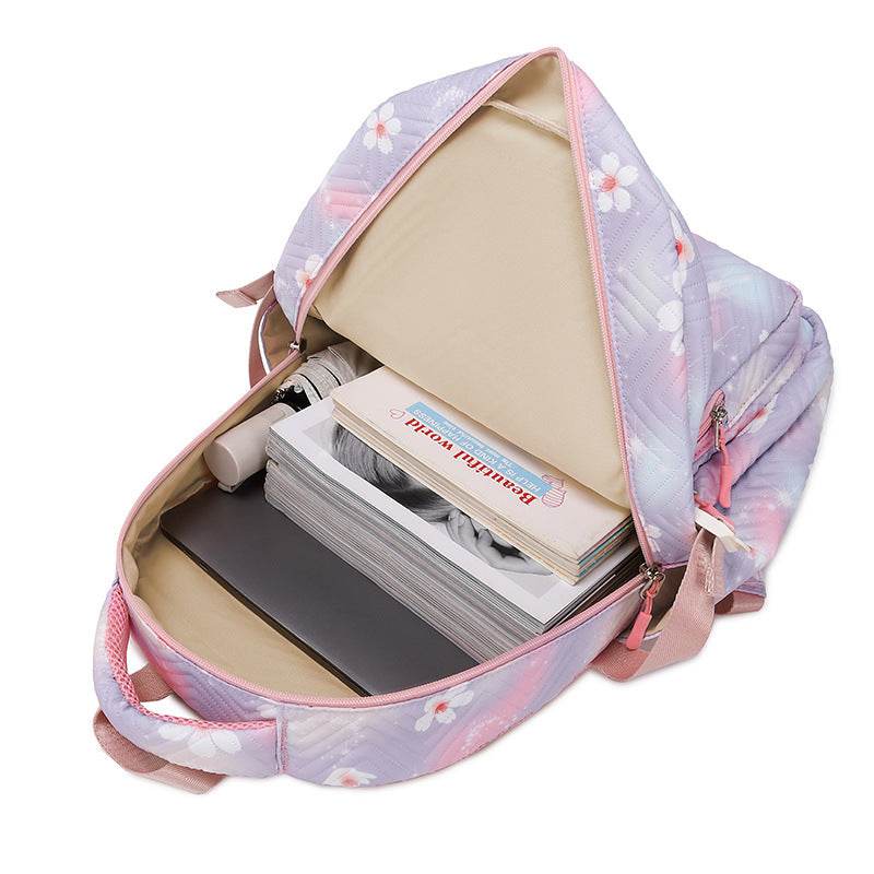 Printed Schoolbag Three-piece Fashion Backpack